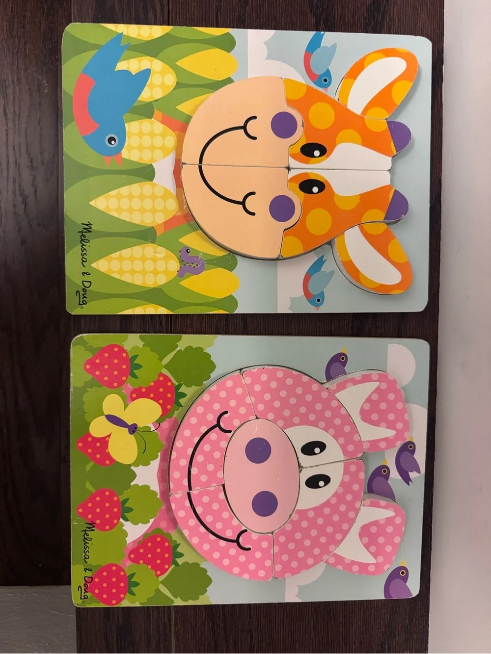 Melissa & Doug Kids Chunky Puzzle Set - Pig and Giraffe